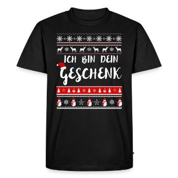 Christmas - I am your Christmas present - Men's Premium Organic T-Shirt - black - Front - Nico (187cm)