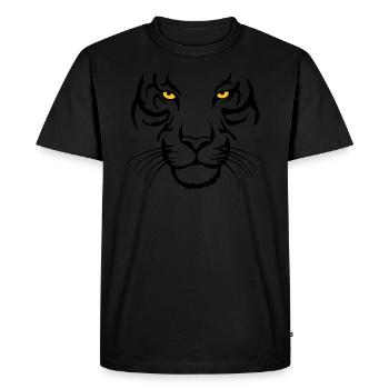 Tiger visage - T-shirt Premium bio Homme - noir - Devant - Nico (187cm)