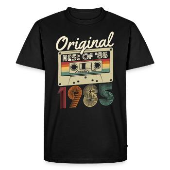 Original 1985 Jahrgang geboren Retro Geburtstag - Männer Premium Bio T-Shirt - Schwarz - Vorne - Nico (187cm)