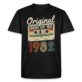 Original 1982 naissance naissance rétro anniversaire - T-shirt Premium bio Homme - noir - Devant - Nico (187cm)