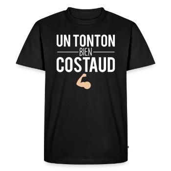 Tonton bien costaud cadeau tonton humour - T-shirt Premium bio Homme - noir - Devant - Nico (187cm)