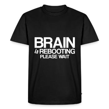 Le cerveau redémarre s’il vous plaît attendez - T-shirt Premium bio Homme - noir - Devant - Nico (187cm)