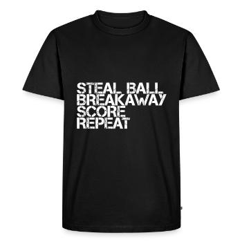Steal Ball Breakaway Score Repeat 3 - Men's Premium Organic T-Shirt - black - Front - Nico (187cm)