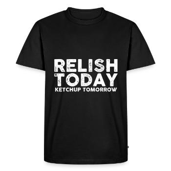 Savourez aujourd’hui Ketchup demain 6 - T-shirt Premium bio Homme - noir - Devant - Nico (187cm)