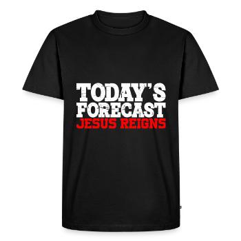 Today's Forecast, Jesus Reigns 6 - Men's Premium Organic T-Shirt - black - Front - Nico (187cm)