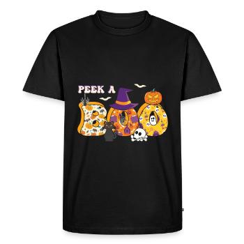 Halloween Pumpkin Witch - Men's Premium Organic T-Shirt - black - Front - Nico (187cm)