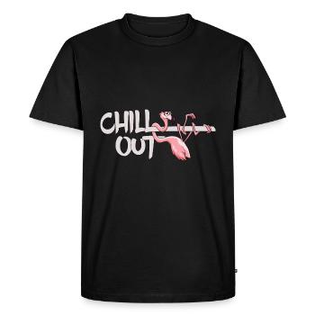 son froid paresseux Flamingo out cadeau casual cool - T-shirt Premium bio Homme - noir - Devant - Nico (187cm)