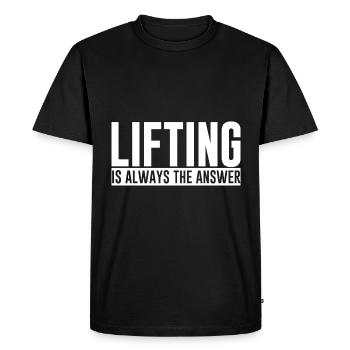 Le levage est toujours la réponse 4 - T-shirt Premium bio Homme - noir - Devant - Nico (187cm)