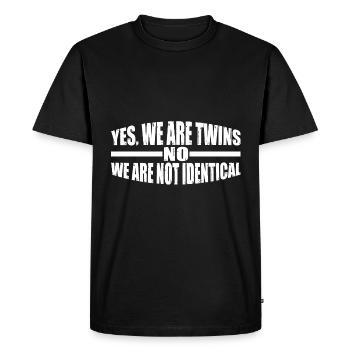 Oui, nous sommes jumeaux, non, nous ne sommes pas identiques 16 - T-shirt Premium bio Homme - noir - Devant - Nico (187cm)
