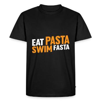 Eat Pasta Swim Fasta 16 - Men's Premium Organic T-Shirt - black - Front - Nico (187cm)