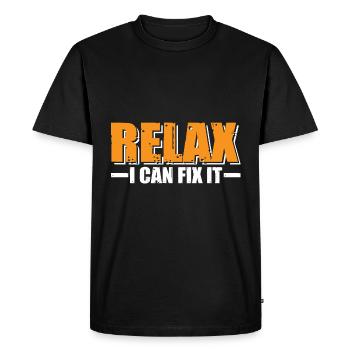 Relax I Can Fix It 15 - Men's Premium Organic T-Shirt - black - Front - Nico (187cm)