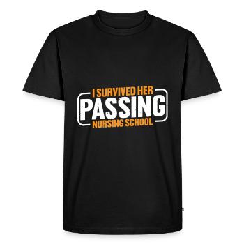 I Survived Her Passing Nursing School 16 - Men's Premium Organic T-Shirt - black - Front - Nico (187cm)