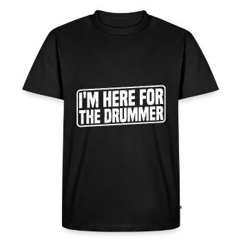Je suis là pour le batteur 8 - T-shirt Premium bio Homme - noir - Devant - Nico (187cm)