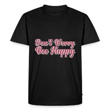 Don't Worry Bee Happy 43 - Men's Premium Organic T-Shirt - black - Front - Nico (187cm)