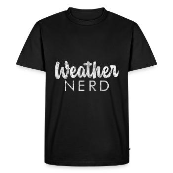Météo Nerd 3 - T-shirt Premium bio Homme - noir - Devant - Nico (187cm)
