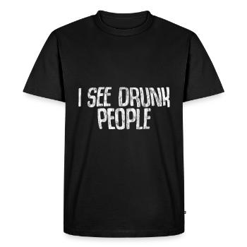 I See Drunk People 3 - Men's Premium Organic T-Shirt - black - Front - Nico (187cm)