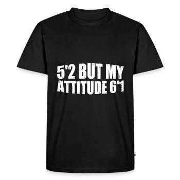 5'2 Mais mon attitude 6'1 8 - T-shirt Premium bio Homme - noir - Devant - Nico (187cm)
