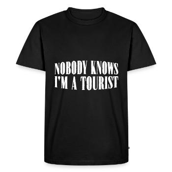 Nobody Knows I'm A Tourist 21 - Men's Premium Organic T-Shirt - black - Front - Nico (187cm)