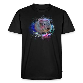 Cochons d’Inde, graffiti, peinture, coloré - T-shirt Premium bio Homme - noir - Devant - Nico (187cm)