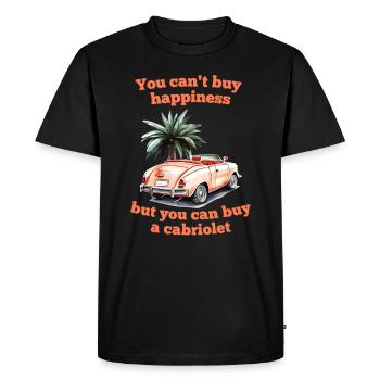 Dicton cabriolet : Le bonheur ne s’achète pas, mais - T-shirt Premium bio Homme - noir - Devant - Nico (187cm)