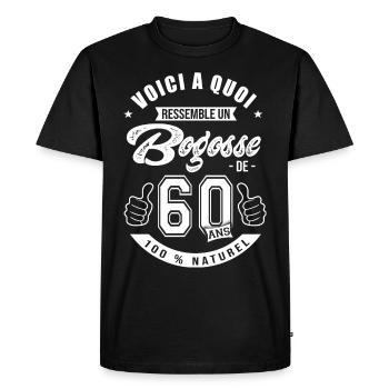 Bogosse de 60 ans anniversaire 60 ans - T-shirt Premium bio Homme - noir - Devant - Nico (187cm)
