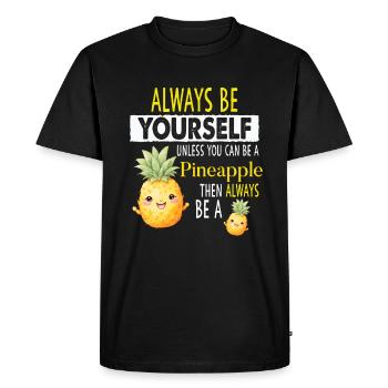 Ananas drôle d’ananas avec des fruits d’été - T-shirt Premium bio Homme - noir - Devant - Nico (187cm)