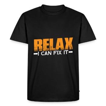 Relax I Can Fix It 11 - Men's Premium Organic T-Shirt - black - Front - Nico (187cm)