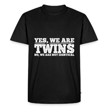 Oui, nous sommes jumeaux, non, nous ne sommes pas identiques 8 - T-shirt Premium bio Homme - noir - Devant - Nico (187cm)