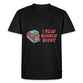 J’ai lu des livres interdits 36 - T-shirt Premium bio Homme - noir - Devant - Nico (187cm)
