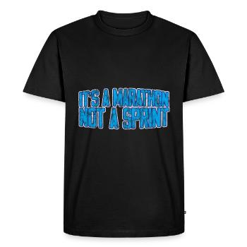 C’est un marathon, pas un sprint 3 - T-shirt Premium bio Homme - noir - Devant - Nico (187cm)