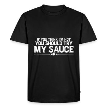 Si vous pensez que je suis chaud, vous devriez essayer ma sauce 4 - T-shirt Premium bio Homme - noir - Devant - Nico (187cm)