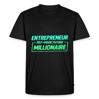 Entrepreneur Self-Made Future Millionaire 2 - T-shirt Premium bio Homme - noir - Devant - Nico (187cm)