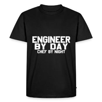 Ingénieur le jour, Chef le soir 7 - T-shirt Premium bio Homme - noir - Devant - Nico (187cm)