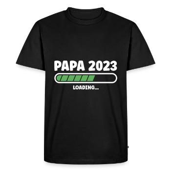Papa 2023 Dad Fathers Day - Men's Premium Organic T-Shirt - black - Front - Nico (187cm)