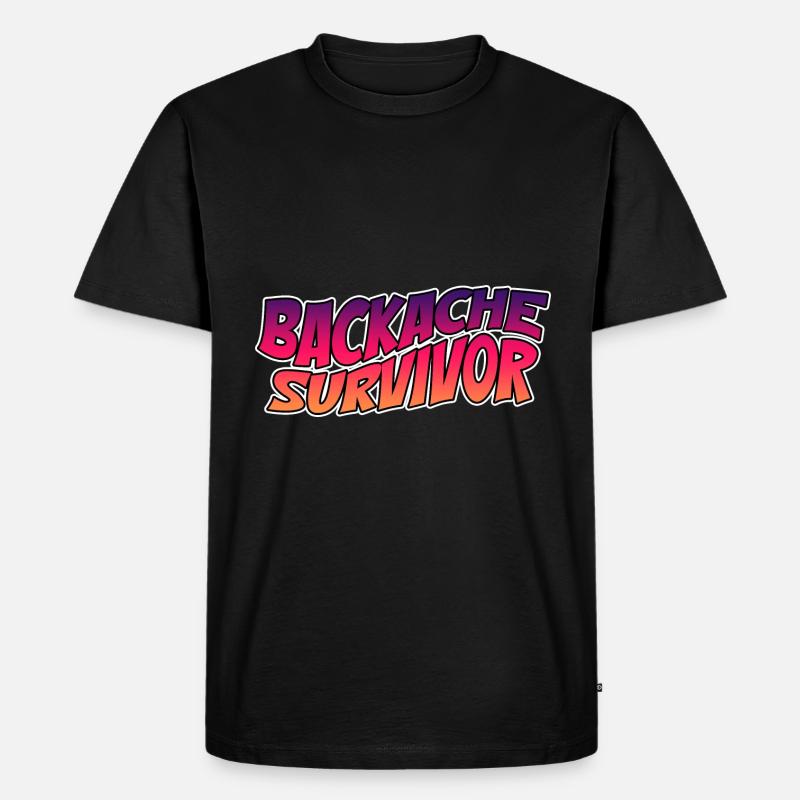 Backache Survivor 4 - Männer Premium Bio T-Shirt - Schwarz