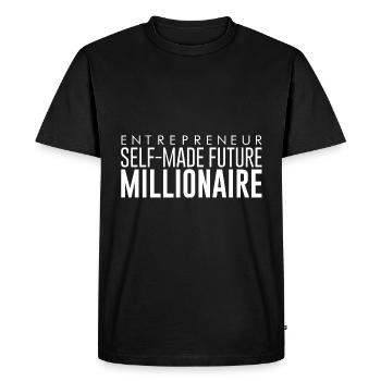 Entrepreneur autodidacte futur millionnaire - T-shirt Premium bio Homme - noir - Devant - Nico (187cm)