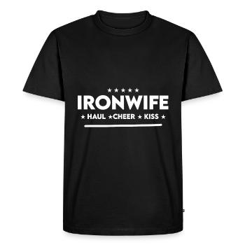 Ironwife, Haul Cheer Kiss 4 - Men's Premium Organic T-Shirt - black - Front - Nico (187cm)