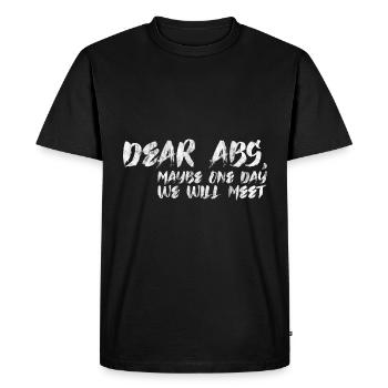 Chers abdominaux, peut-être qu’un jour nous en rencontrerons 2 - T-shirt Premium bio Homme - noir - Devant - Nico (187cm)