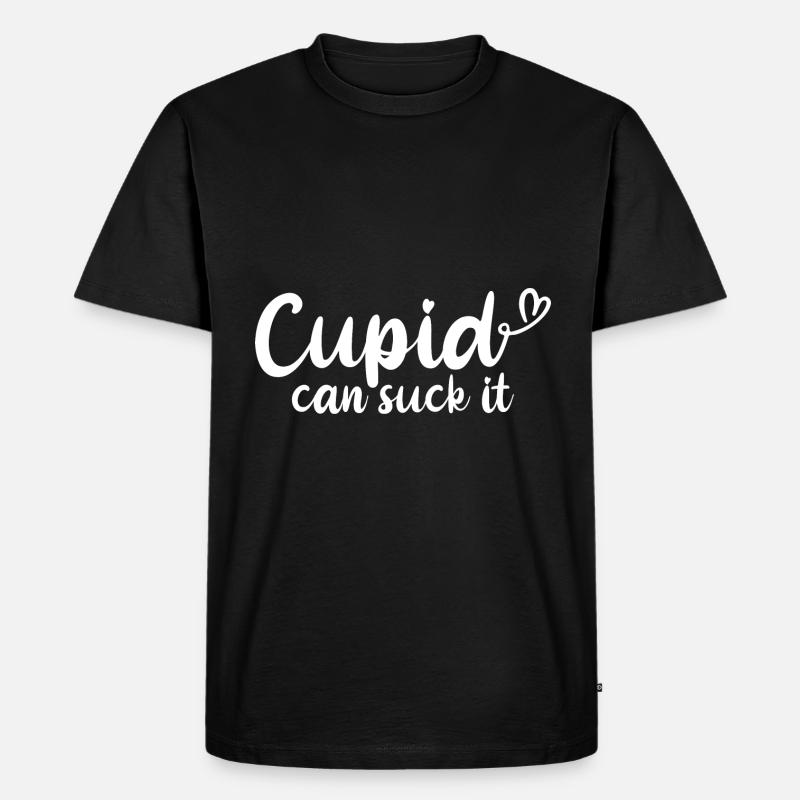 Cupid Can Suck It - Männer Premium Bio T-Shirt - Schwarz