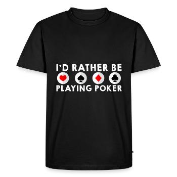 Je préfère jouer au poker - T-shirt Premium bio Homme - noir - Devant - Nico (187cm)
