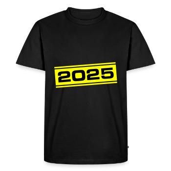 Année 2025 - T-shirt Premium bio Homme - noir - Devant - Nico (187cm)