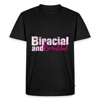 Biracial And Beautiful 3 - Men's Premium Organic T-Shirt - black - Front - Nico (187cm)