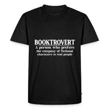 Booktrovert Definition Description 9 - Men's Premium Organic T-Shirt - black - Front - Nico (187cm)