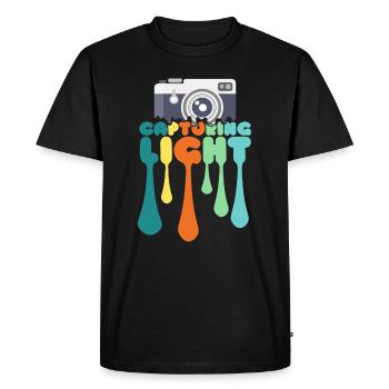 Photography camera gift - Men's Premium Organic T-Shirt - black - Front - Nico (187cm)