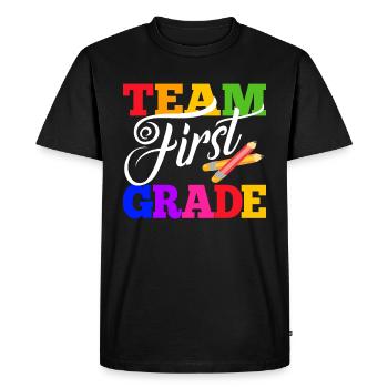 Équipe 1er 1er Grade Retour à l'école - T-shirt Premium bio Homme - noir - Devant - Nico (187cm)