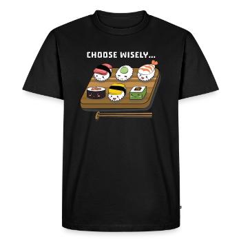 Sélection de sushi - T-shirt Premium bio Homme - noir - Devant - Nico (187cm)
