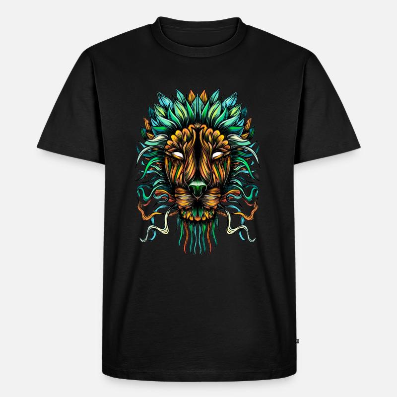 Löwe-Farbe - Männer Premium Bio T-Shirt - Schwarz