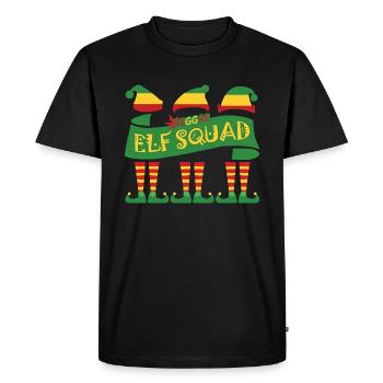 Reggae elf squad, noël, drôle, noël, rasta - T-shirt Premium bio Homme - noir - Devant - Nico (187cm)