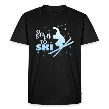 Born To Ski, ski alpin, vacances d'hiver, ski, noël - T-shirt Premium bio Homme - noir - Devant - Nico (187cm)