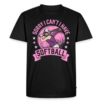 Sorry I can't I have Softball for Girls and Women - Men's Premium Organic T-Shirt - black - Front - Nico (187cm)